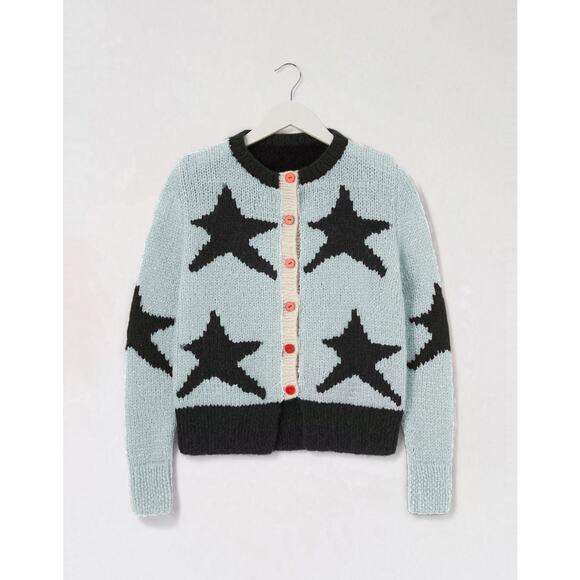Wool and the Gang A Star Is Born Cardigan Sweater- 1 Duck Egg Blue - Picture 1 of 3